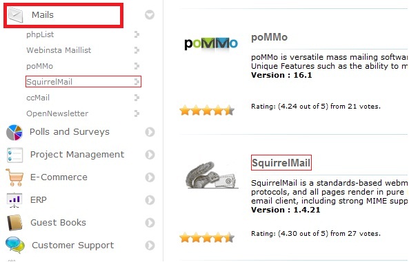 cara install squirrelmail di softaculous