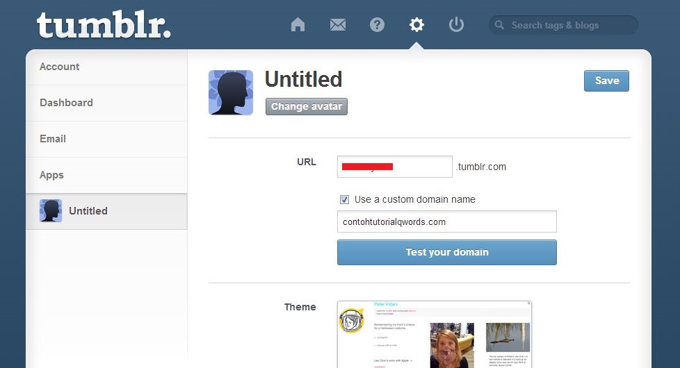 custom domain di tumblr