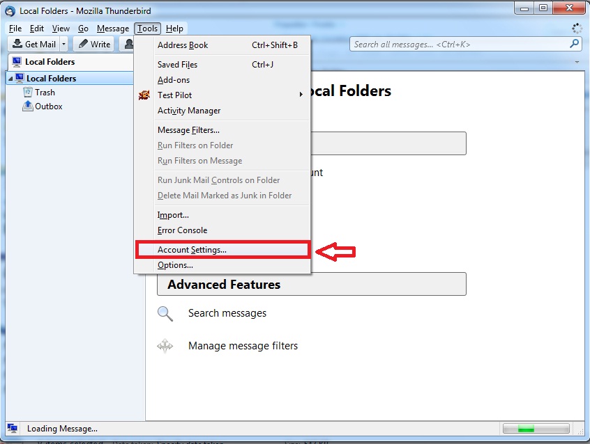 setting email di thunderbird 9