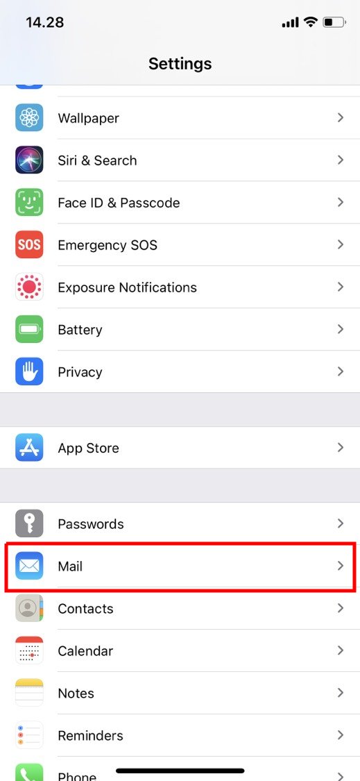 setting email di iphone