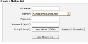 Cara membuat Mailing list di Cpanel