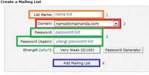 Cara membuat Mailing list di Cpanel