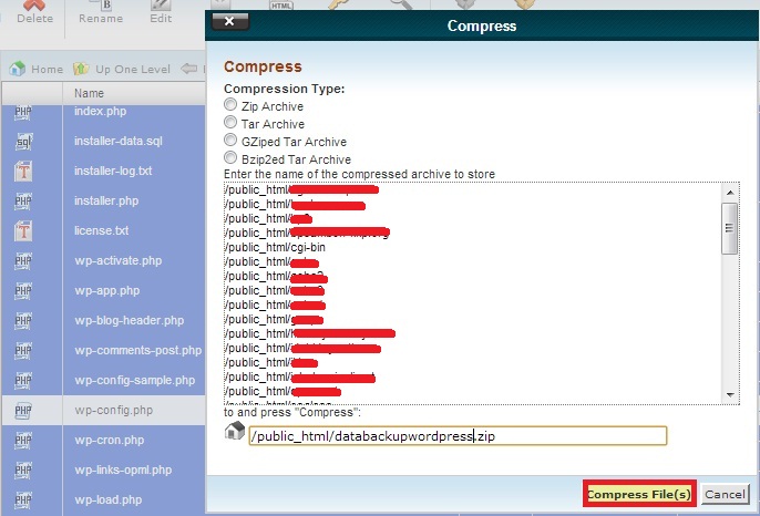 Migrasi WordPress antar Hosting Secara Manual compressemuafilekecualiwpconfig - Migrasi WordPress antar Hosting Secara Manual
