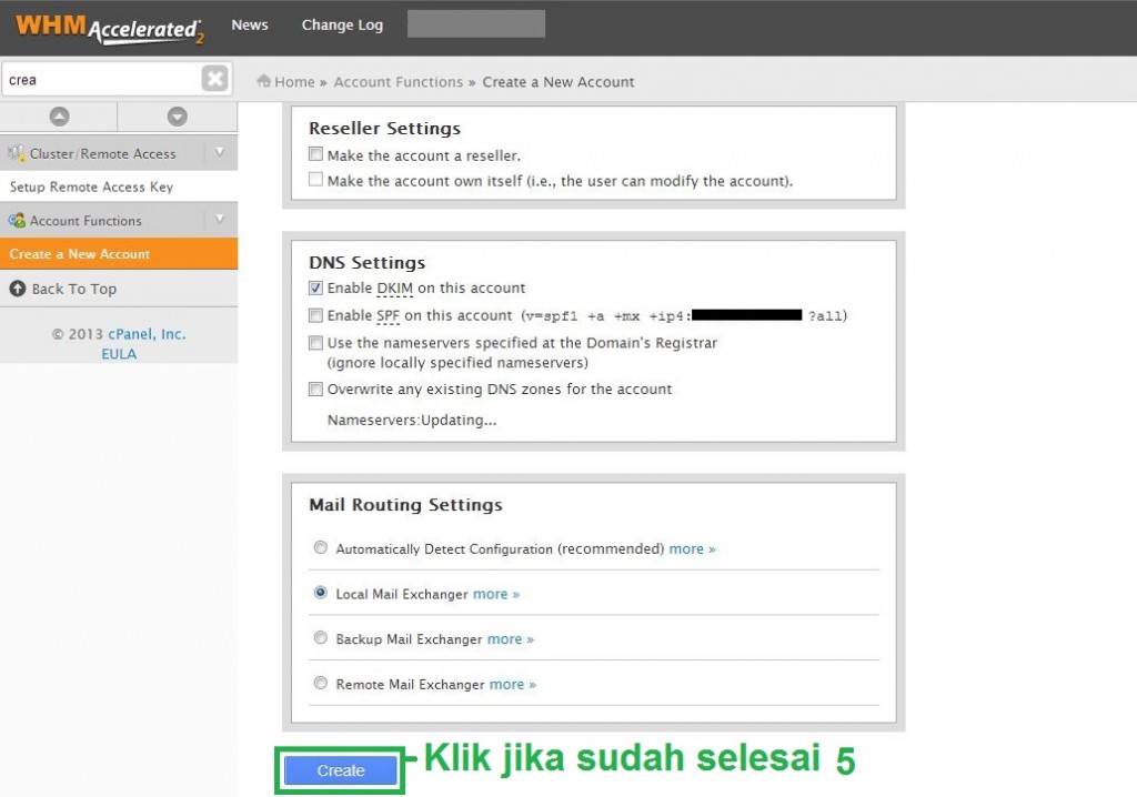 Cara membuat paket hosting dan membuat akun hosting di WHM Server Capture5 - Cara membuat paket hosting dan membuat akun hosting di WHM Server