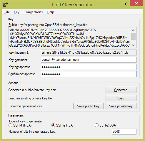 PuTTYgen - Menggunakan SSH Key untuk login SSH
