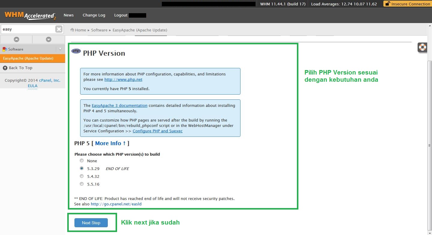 Tutorial Compile Apache PHP melalui EasyApache di cPanel WHM EasyApacheCompile4 - Tutorial Compile Apache PHP melalui EasyApache di cPanel WHM