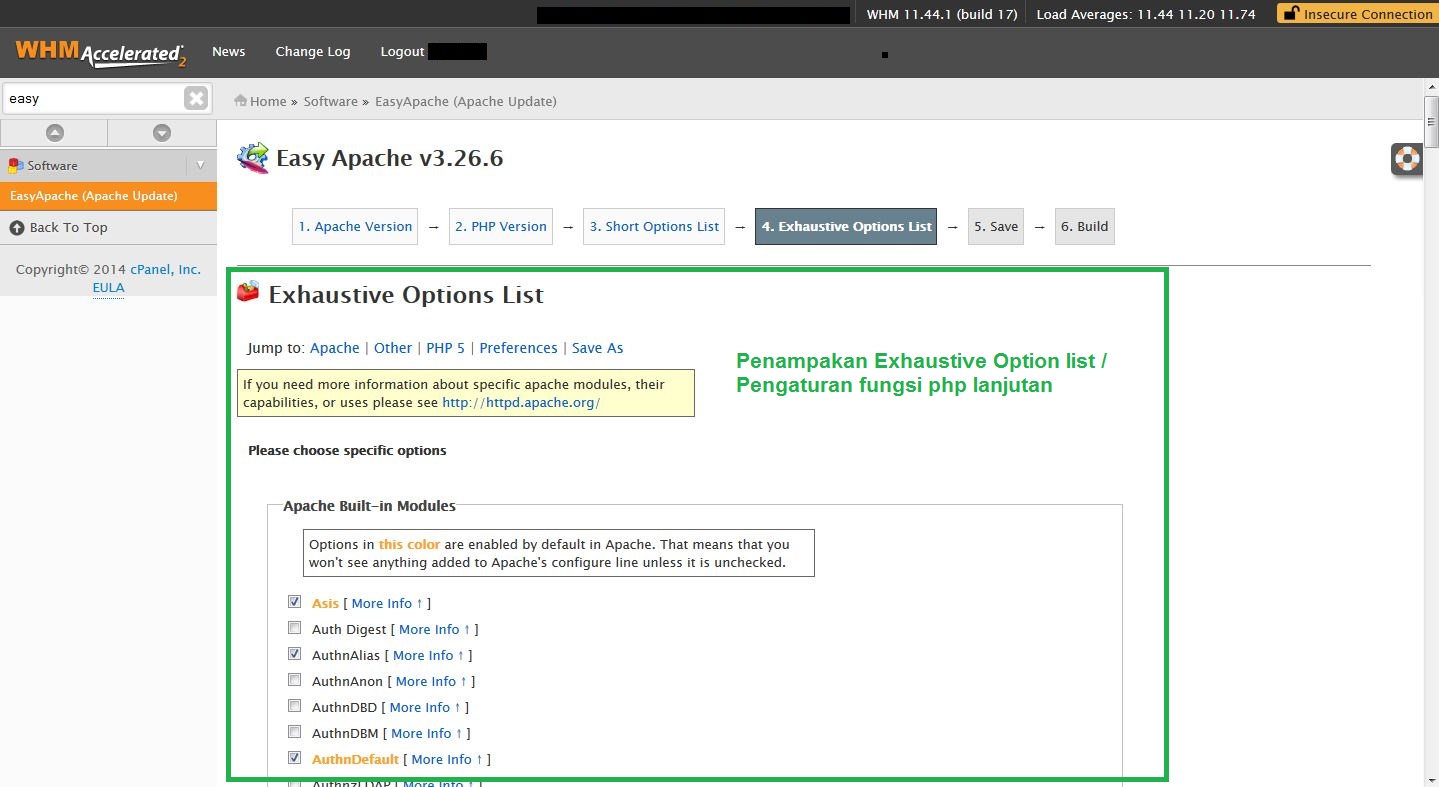 Tutorial Compile Apache PHP melalui EasyApache di cPanel WHM EasyApacheCompile6 - Tutorial Compile Apache PHP melalui EasyApache di cPanel WHM