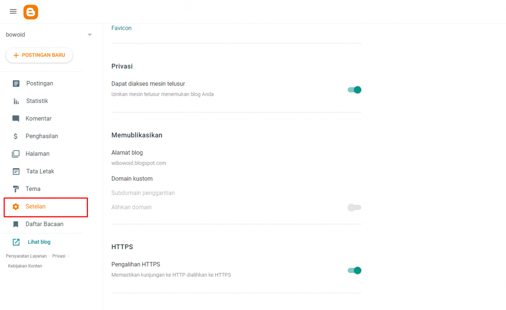 cara custom domain blogspot