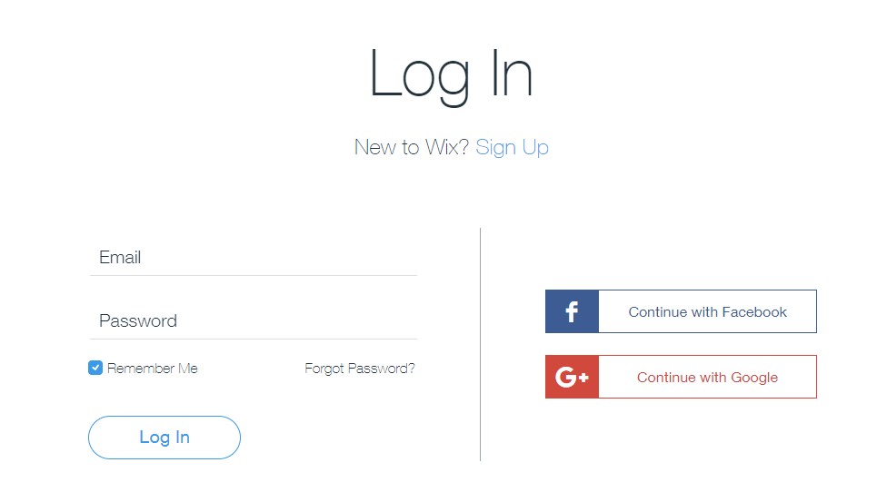 login Wix