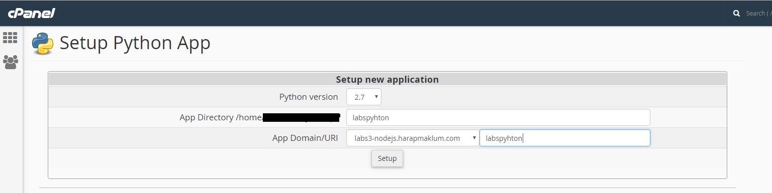 cara setting python di cpanel