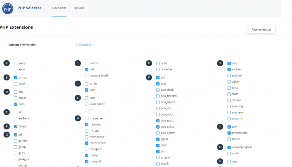 Memilih PHP extensions
