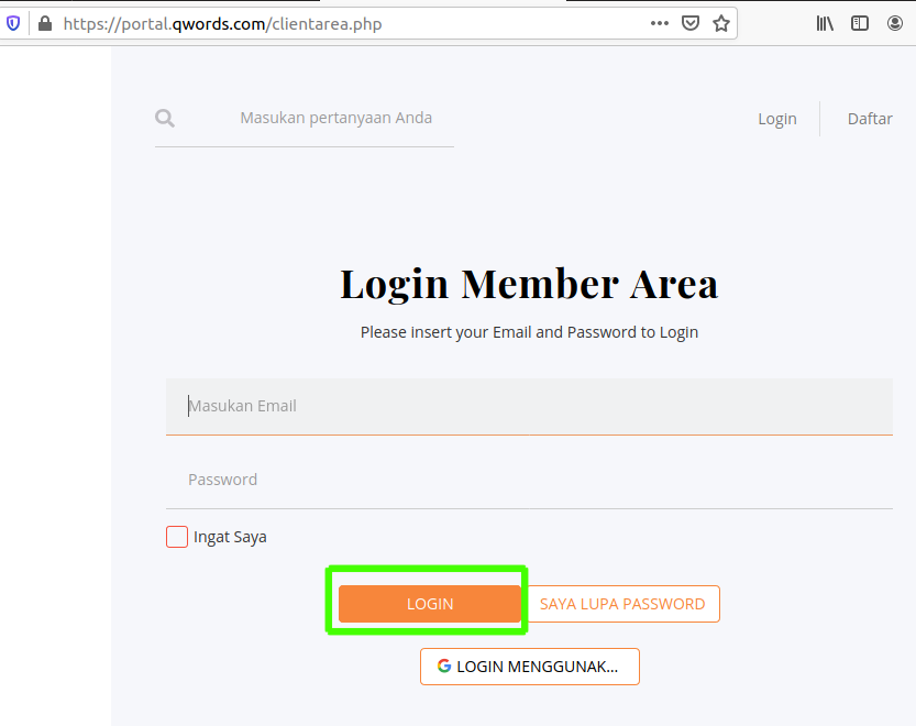 cara menggunakan Email Forwarder di Portal Qwords