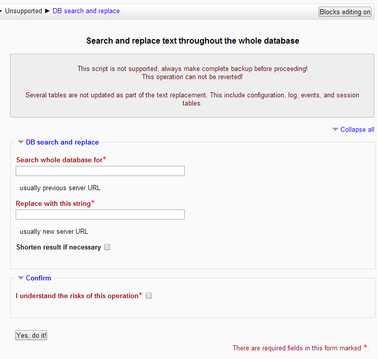 Blocks editing moodle