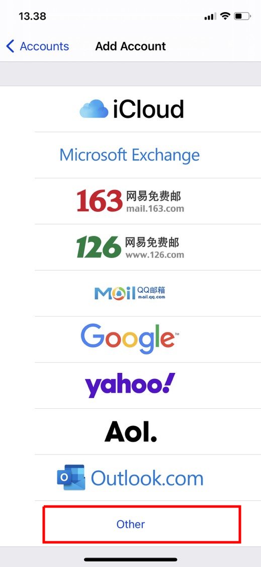 setting email di iphone