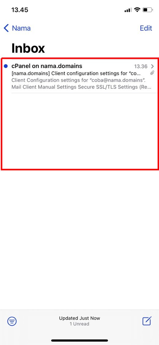 cara setting email di iphone