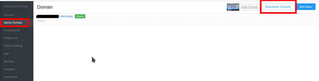 masukan domain di berdu