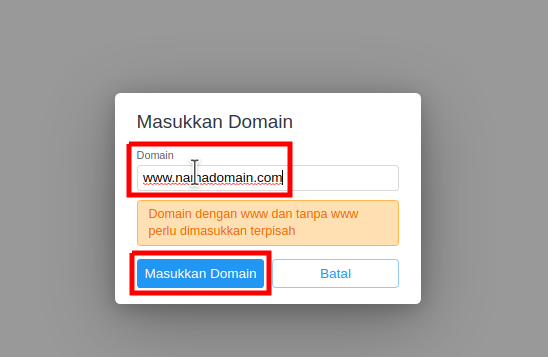 hubungkan nama domain di berdu