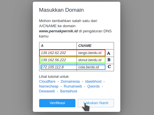 a records dan cname domain