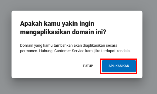 Aplikasikan domain