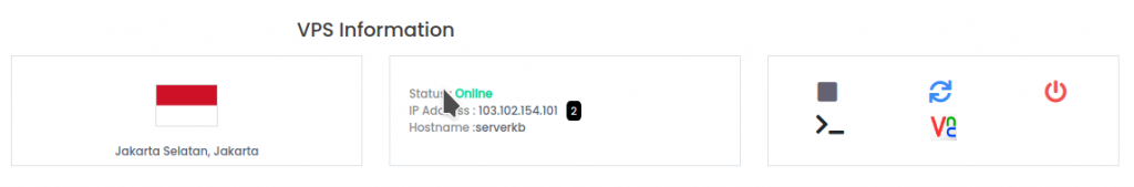 Tampilan server saat online