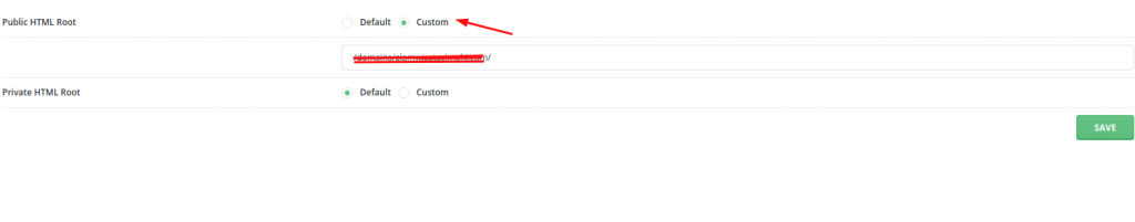 custom html directadmin