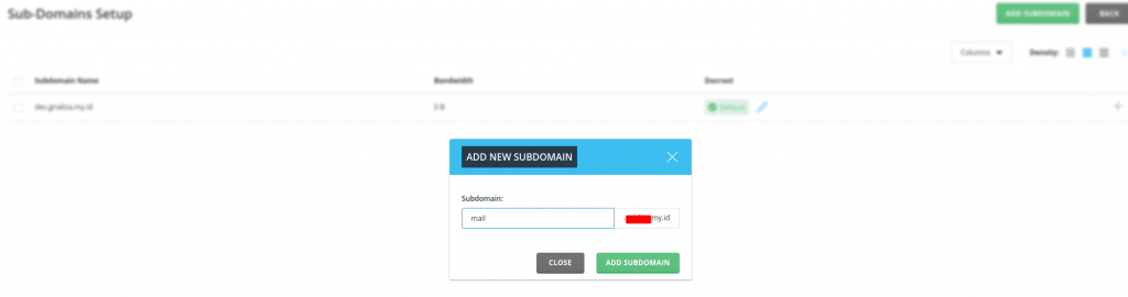 addon subdomain