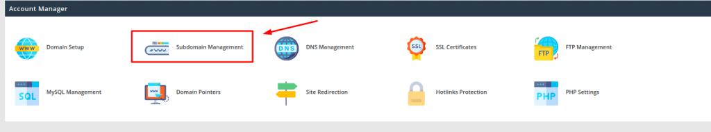 subdomain management