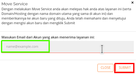 masukkan alamat email akun tujuan
