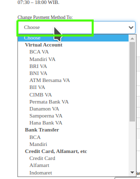 pilih metode pembayaran