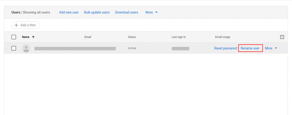 Rename user Google Workspace