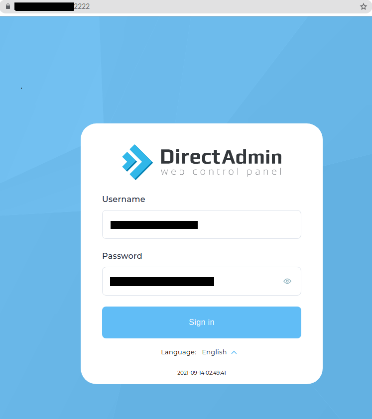 login directadmin