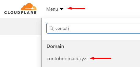 Pilih Domain di Cloudflare