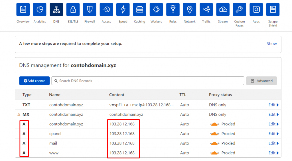 List A Record Server lama