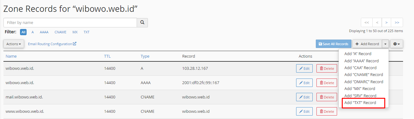 menambahkan DMARC di cPanel