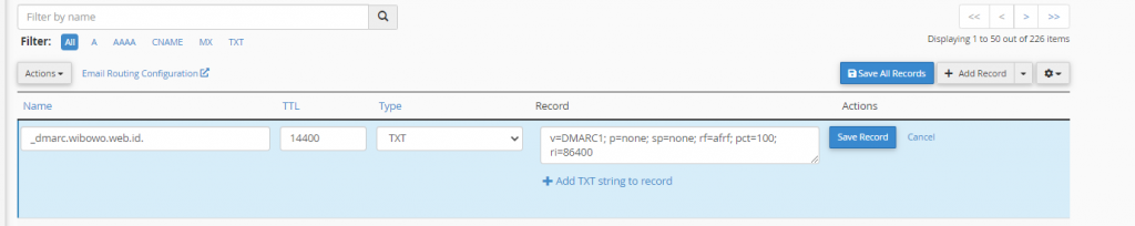 email routing configuration