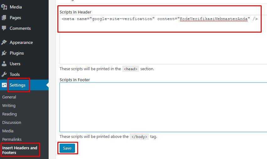 verifikasi analytics dengan plugin
