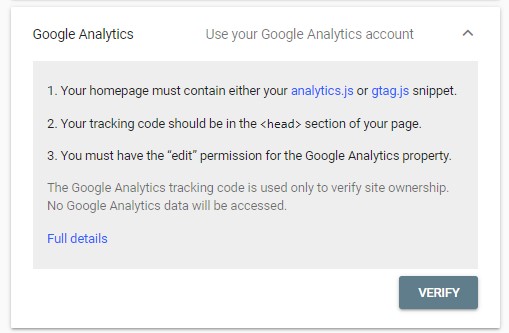 verifikasi google analytics