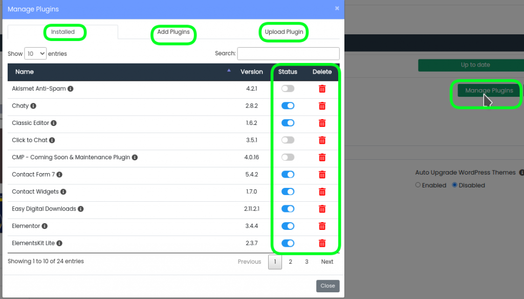 fitur wordpress management