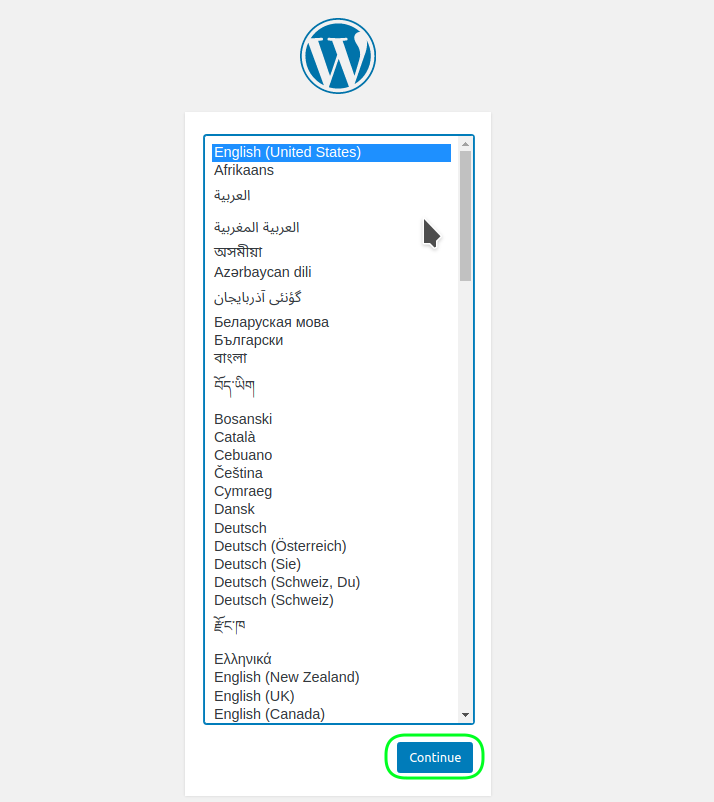 setting bahasa wordpress