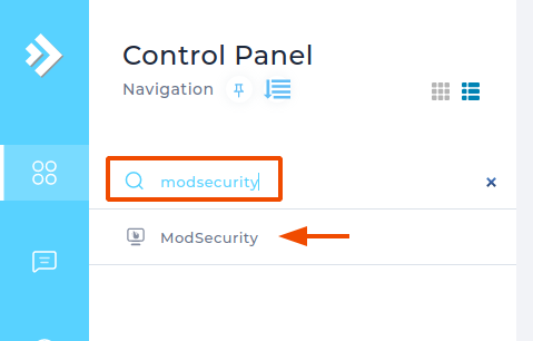 Menu ModSecurity di DirectAdmin