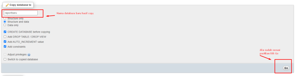 membuat database baru