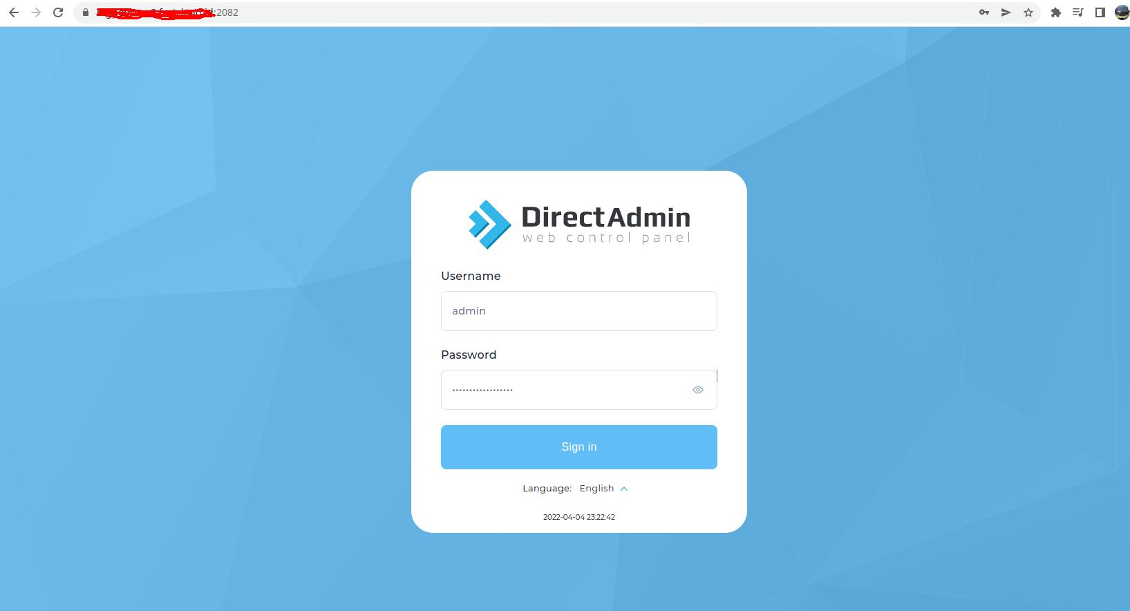 login directadmin