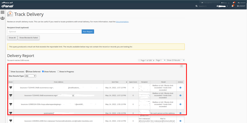 show tracked delivery email