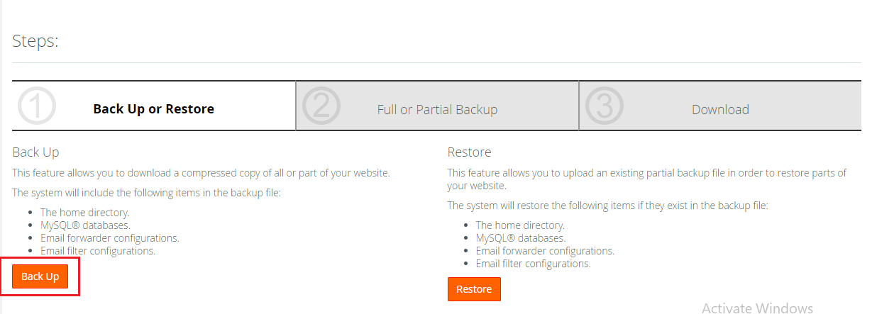 cara backup website di cpanel