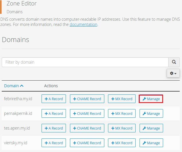 cara setting cname di cpanel