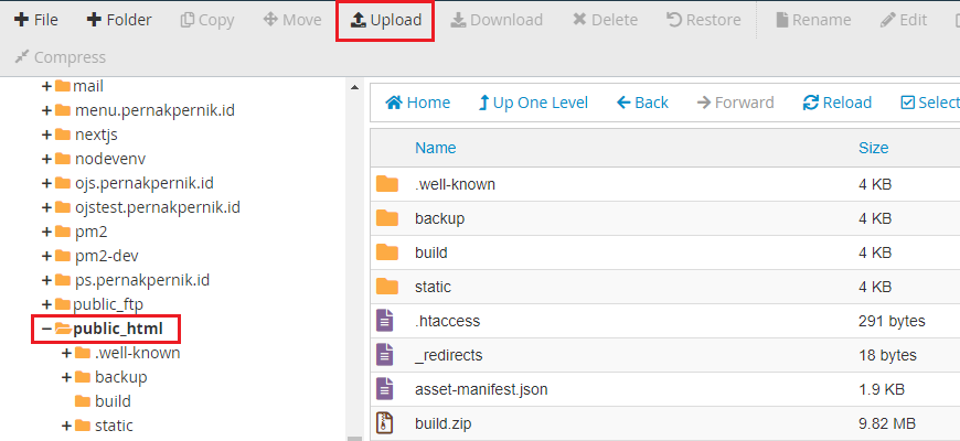 cara upload file di cpanel