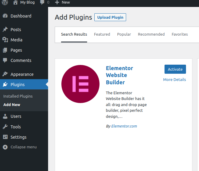 cara install plugin elementor