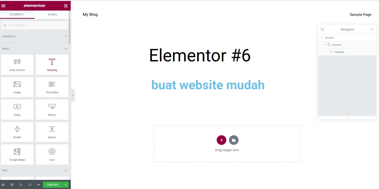 instalasi elementor selesai