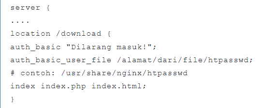 cara melindungi direktori dengan nginx