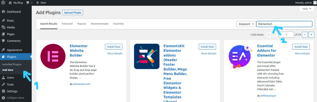 cara install plugin elementor